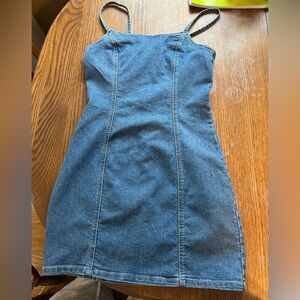 bp Dark Blue Denim Spaghetti-Strap Mini Dress